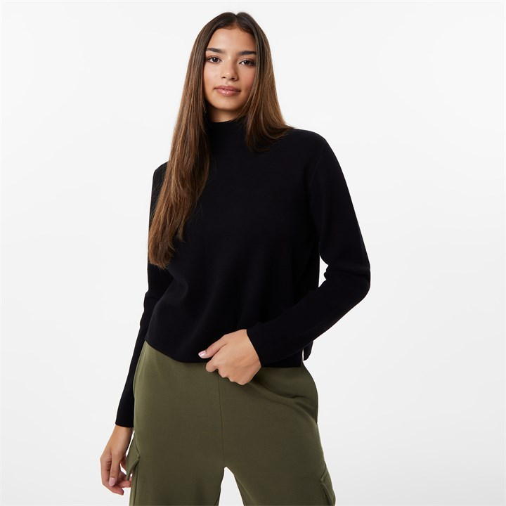 Jack Wills Mock Neck Jumper Black