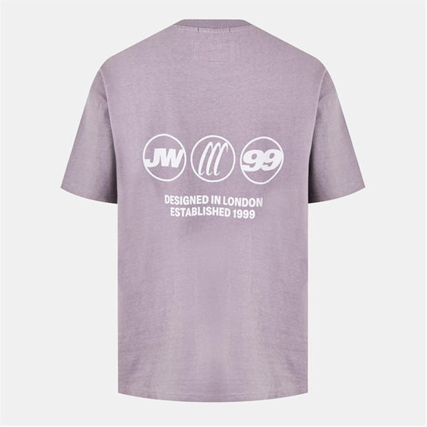 Jack Wills Multi Hit T Shirt Dark Lilac