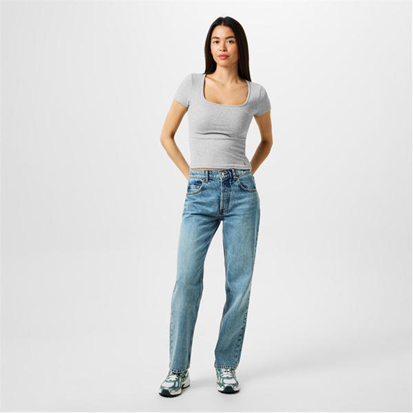 Jack Wills Neck Short Sleeve T Shirt Grey Marl