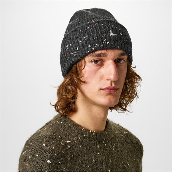 Jack Wills Nep Knit Beanie Black Nep