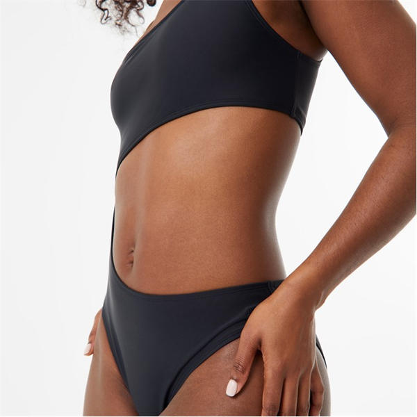 Jack Wills One Shoulder Cut Out Swimsuit Black