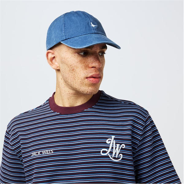 Jack Wills Ottoman Stripe T Shirt Moltn Chocolate