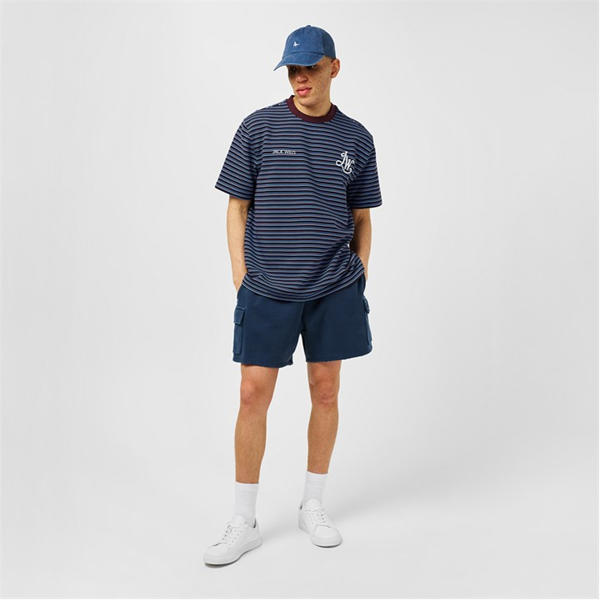 Jack Wills Ottoman Stripe T Shirt Moltn Chocolate