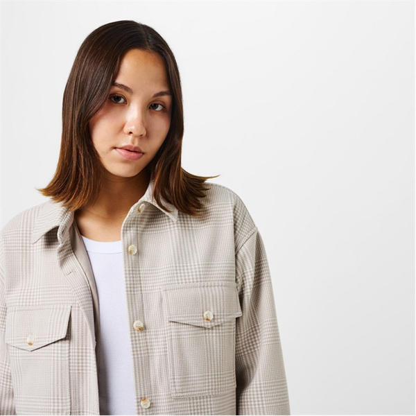 Jack Wills Ouston Shacket Womens Stone Check