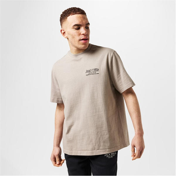 Jack Wills Outline T Shirt Moon Rock