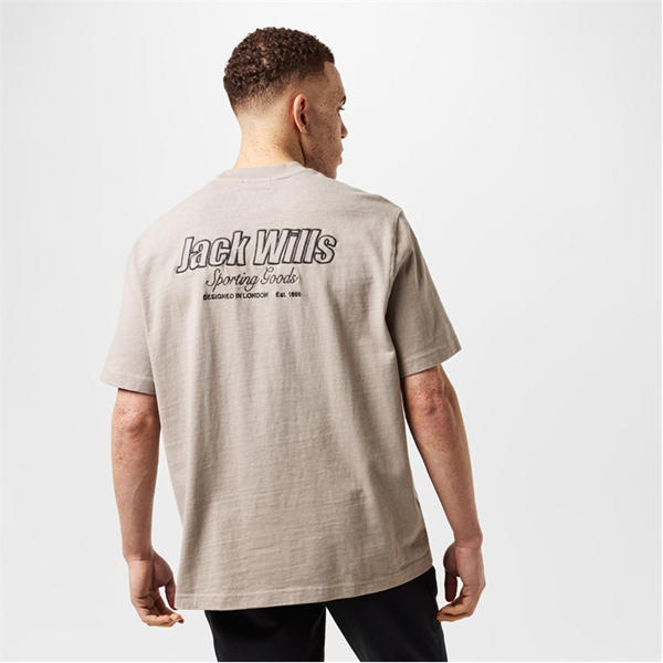 Jack Wills Outline T Shirt Moon Rock