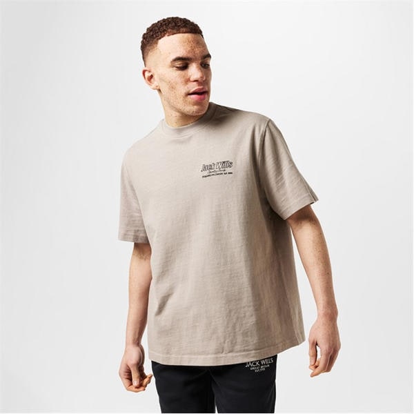 Jack Wills Outline T Shirt Moon Rock