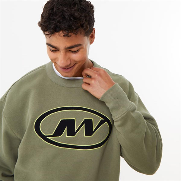 Jack Wills Oval Graphic Crew Sweater Dusky Green