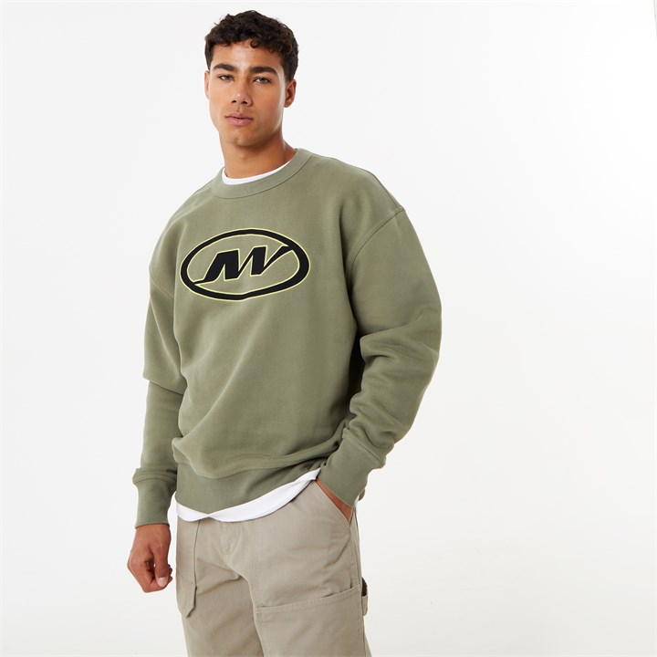 Jack Wills Oval Graphic Crew Sweater Dusky Green