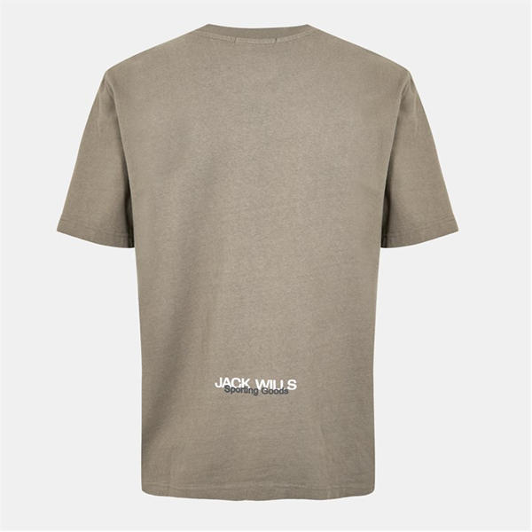 Jack Wills Overlap Text T Shirt Smokey Olive