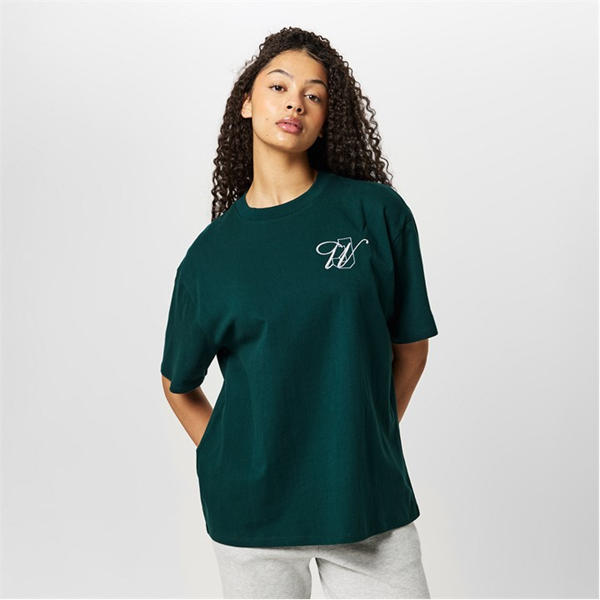 Jack Wills Oversize Applique T Shirt Womens Dark Green