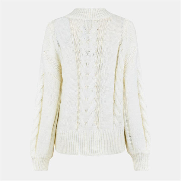 Jack Wills Oversized Cable Knit Jumper Vintage White