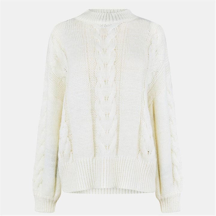 Jack Wills Oversized Cable Knit Jumper Vintage White