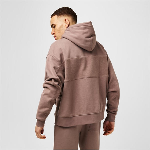 Jack Wills Panel Hoodie Brick Pink