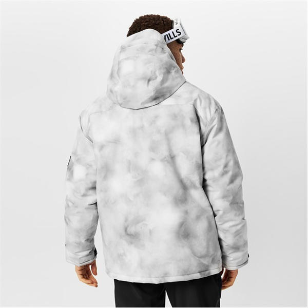 Jack Wills Panel Ski Jacket Grey Print