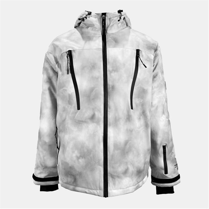 Jack Wills Panel Ski Jacket Grey Print