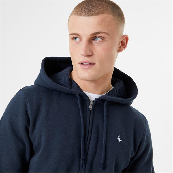 Jack Wills Pheasant Logo Zip Hoodie Navy