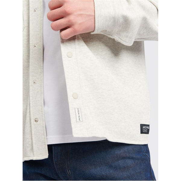 Jack Wills Pique Overshirt Mens Light Ash Mrl