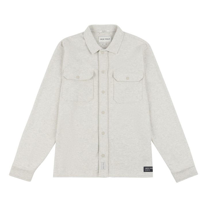 Jack Wills Pique Overshirt Mens Light Ash Mrl