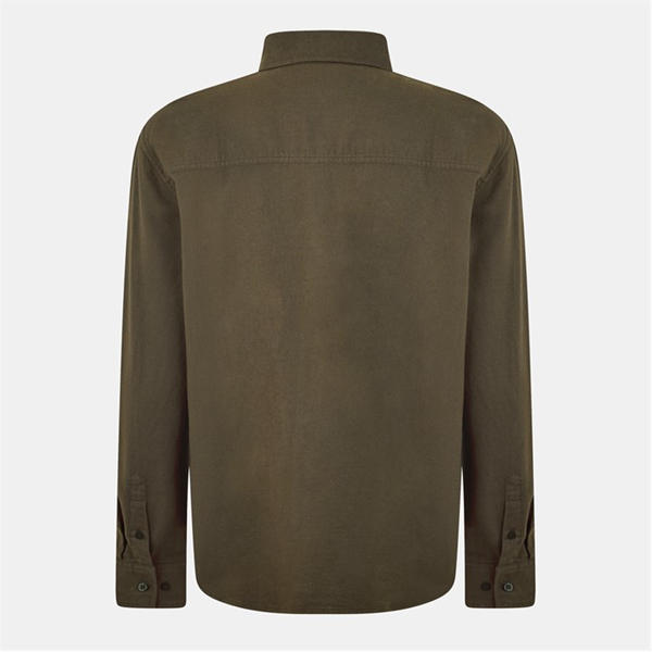 Jack Wills Plain Flannel Shirt Mens Leaf/Trekking