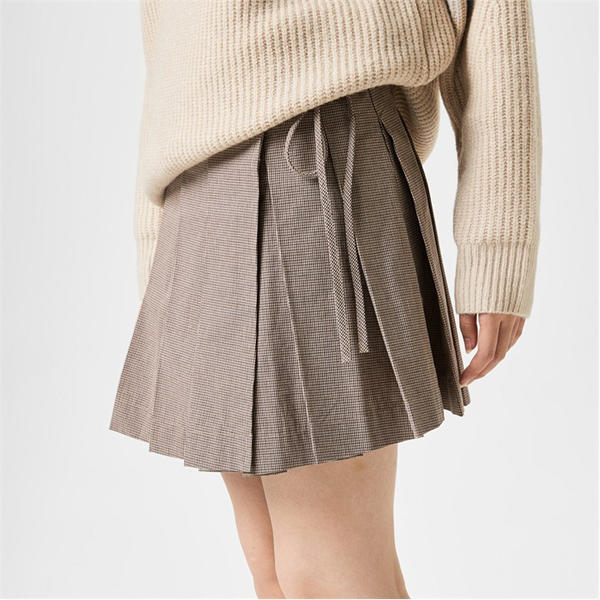 Jack Wills Pleated Mini Skirt Micro Check