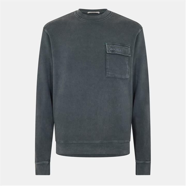 Jack Wills Pocket Crew Sweatshirt Grey