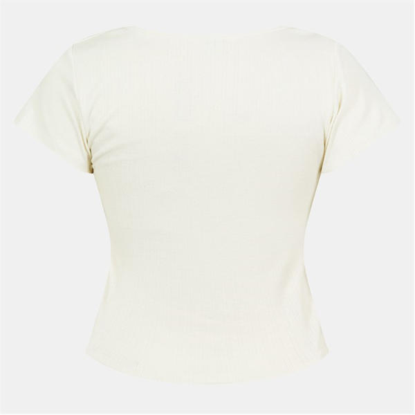 Jack Wills Pointelle Baby Tee Vintage White
