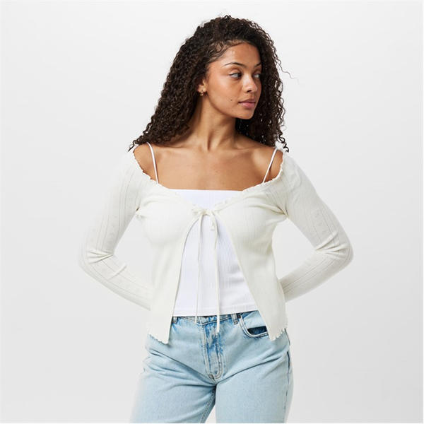 Jack Wills Pointelle Cardigan Vintage White