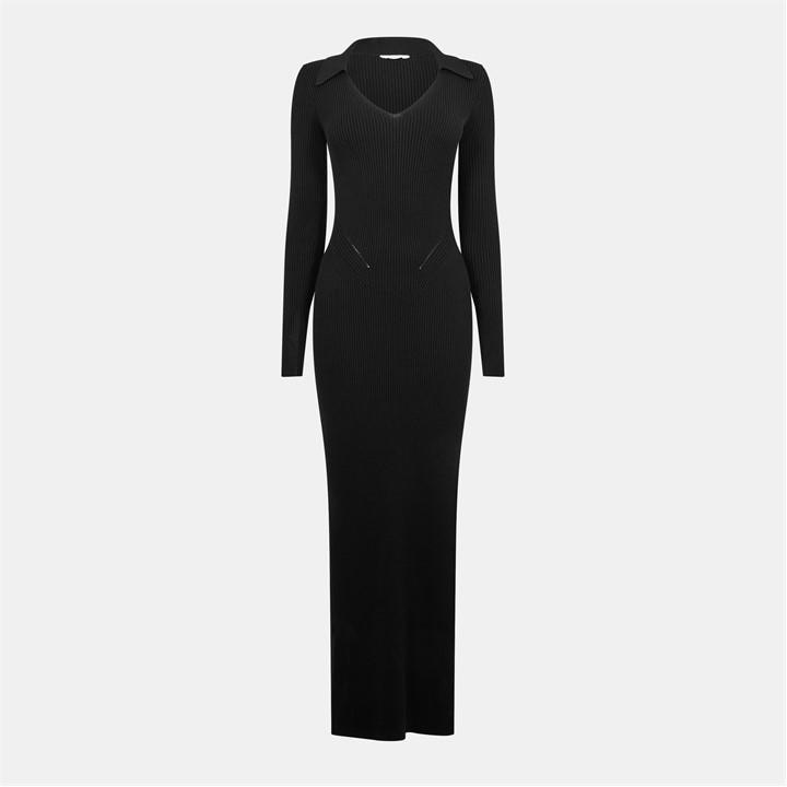 Jack Wills Polo Midi Dress Black