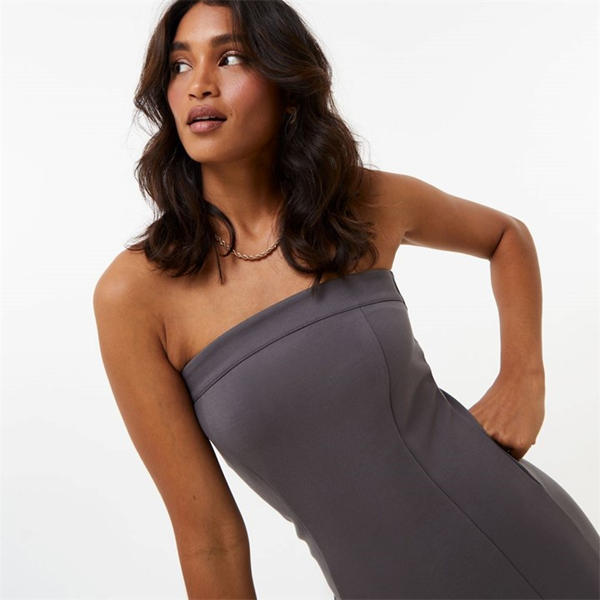 Jack Wills Ponte Bandeau Dress Charcoal