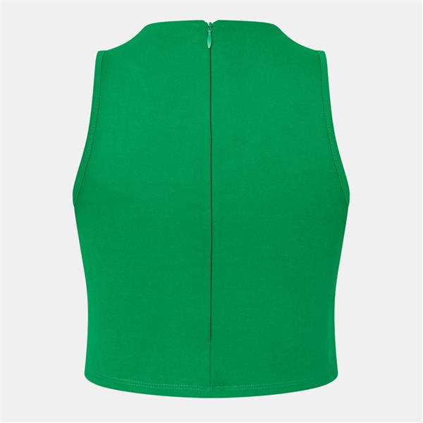 Jack Wills Ponte High Neck Top Jolly Green
