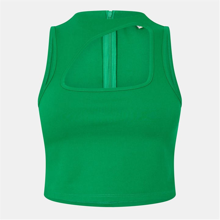 Jack Wills Ponte High Neck Top Jolly Green