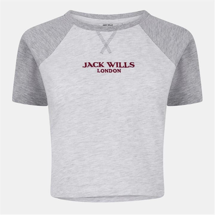 Jack Wills Pop Graphic Oversized T Shirt Grey Marl