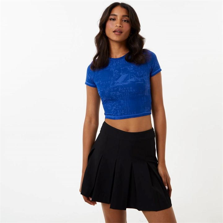 Jack Wills Printed Baby Tee Cobalt