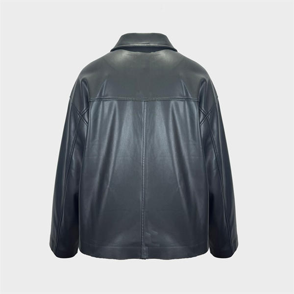 Jack Wills PU Jacket Ld54 Black