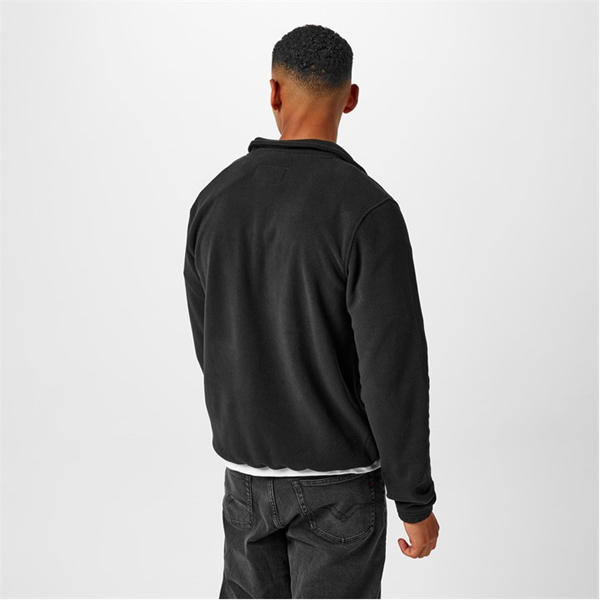 Jack Wills Quarter Zip Fleece Top Black