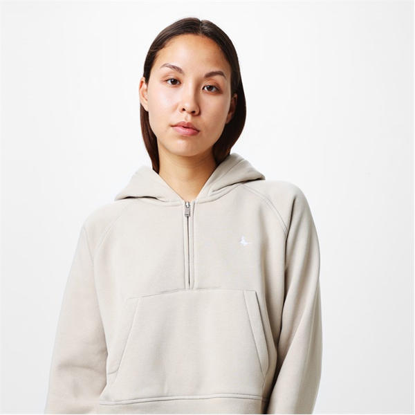 Jack Wills Quarter Zip Hoodie Stone