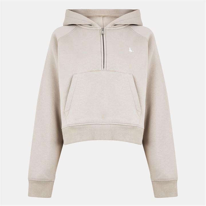 Jack Wills quarter Zip Hoodie Stone