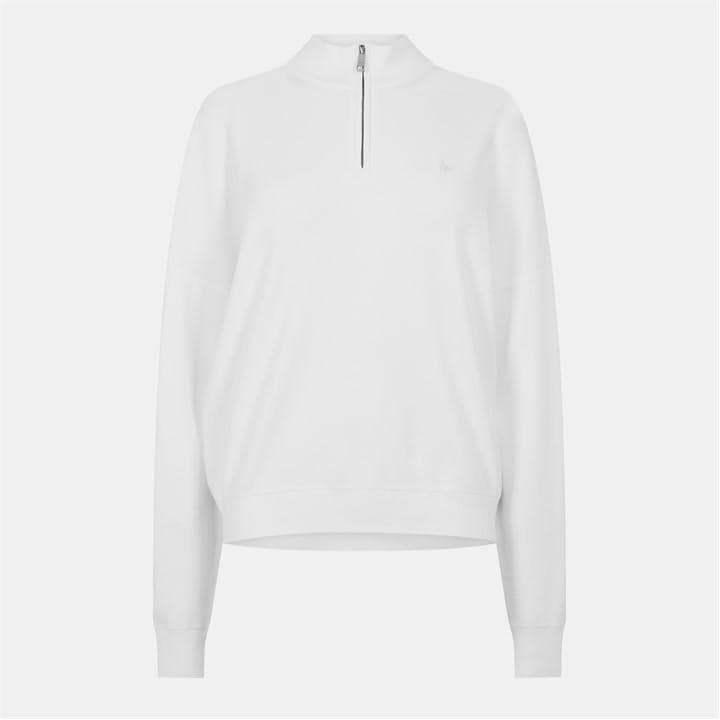 Jack Wills quarter Zip Knit Jumper Vintage White