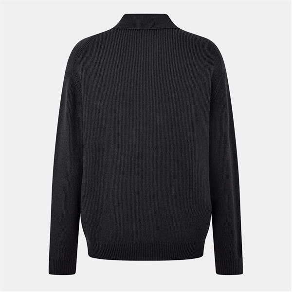 Jack Wills Quarter Zip Rib Jumper Washed Black