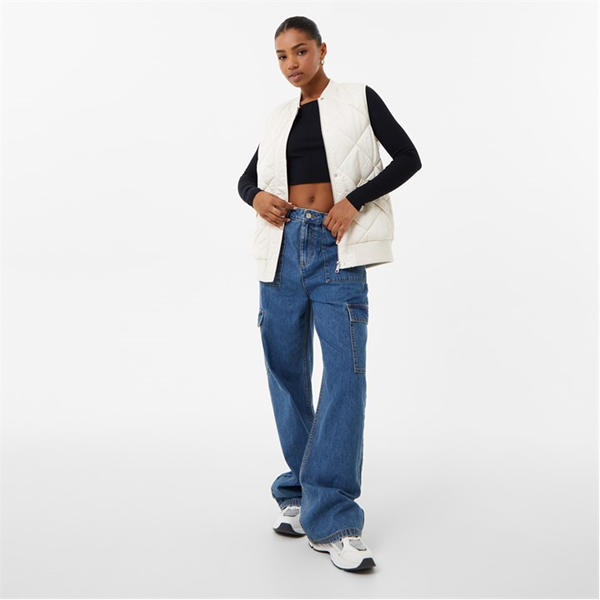 Jack Wills Quilted Gilet Cream