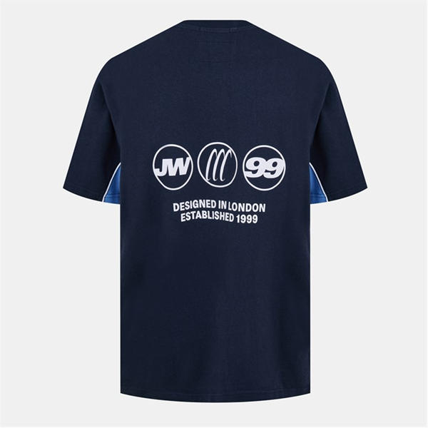 Jack Wills Retro Sport T Shirt Navy/Sky