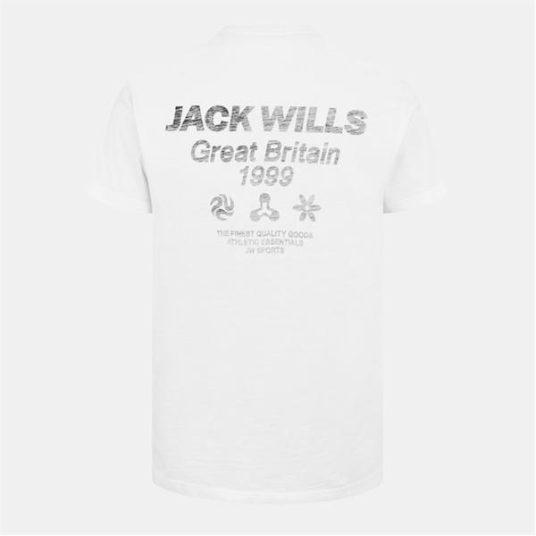 Jack Wills Reverse Prnt Tee Sn53 White