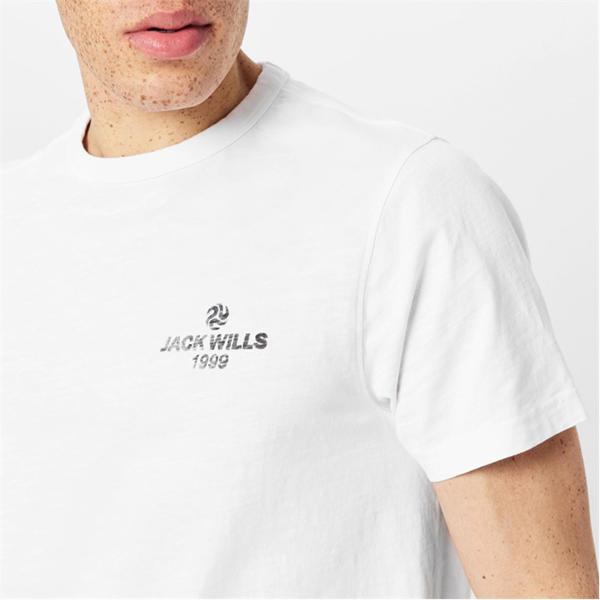 Jack Wills Reverse Prnt Tee Sn53 White