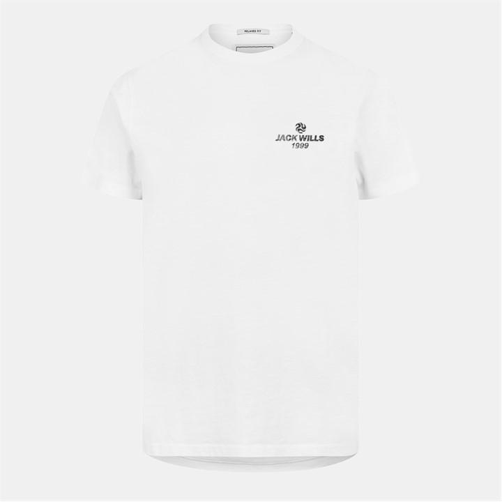 Jack Wills Reverse Prnt Tee Sn53 White