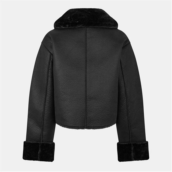 Jack Wills Reverse Shearling Jacket Black