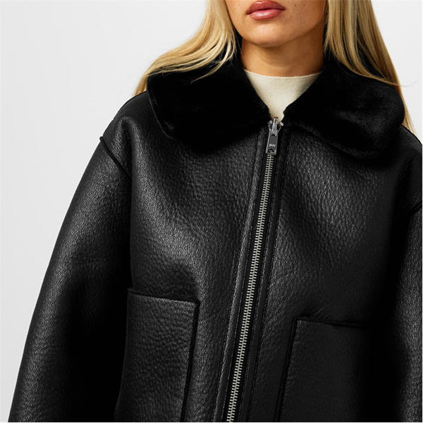 Jack Wills Reverse Shearling Jacket Black