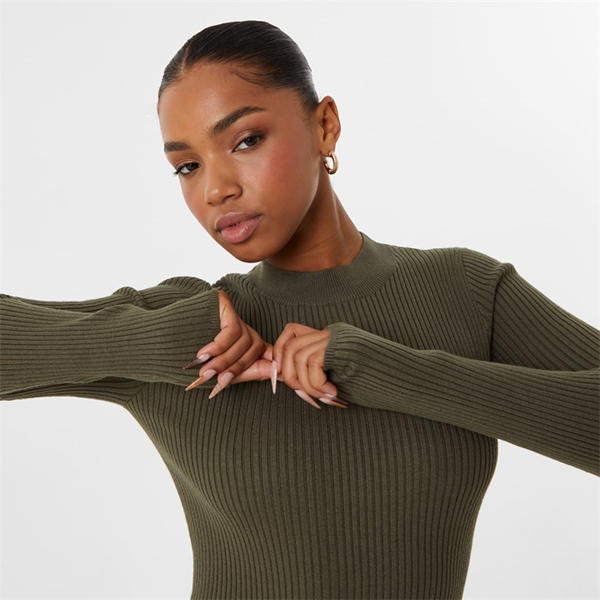 Jack Wills Rib Maxi Dress Ivy Green