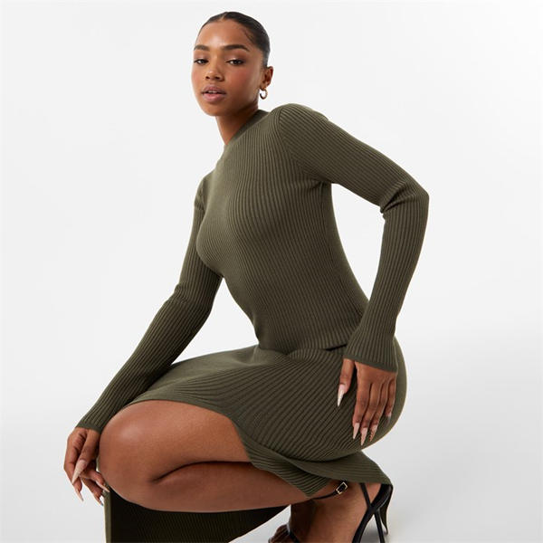 Jack Wills Rib Maxi Dress Ivy Green