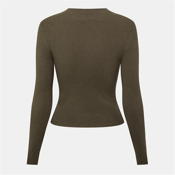 Jack Wills Rib Turtleneck Top Khaki